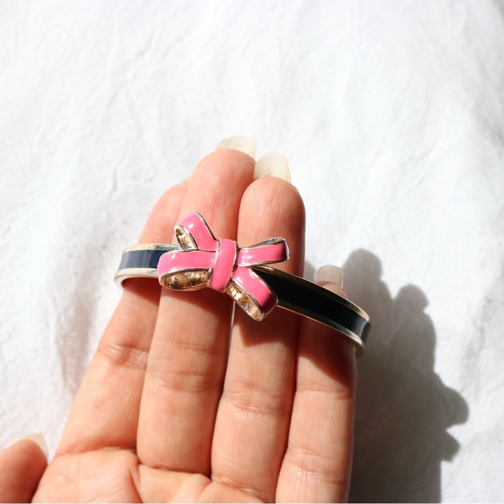 Vera Bradley | Pink Bow Black Bangle Bracelet